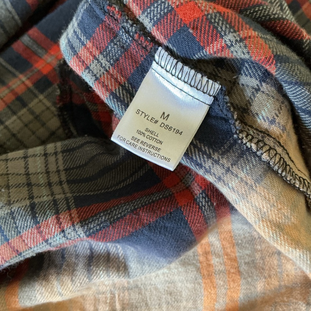 Oli & Hali Orange Plaid Long Shacket. Worn once. Says M more like XXL Oversized - Picture 4 of 4